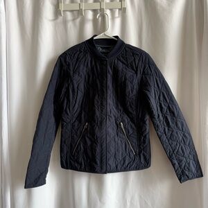 GAP Women's Quilted Bomber Jacket - Navy